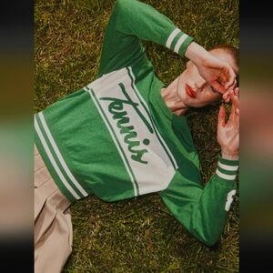 Stateside Raglan Tennis Sweater in green NWT